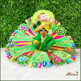 Shaneel Thread Lace Work Green Laddu Poshak